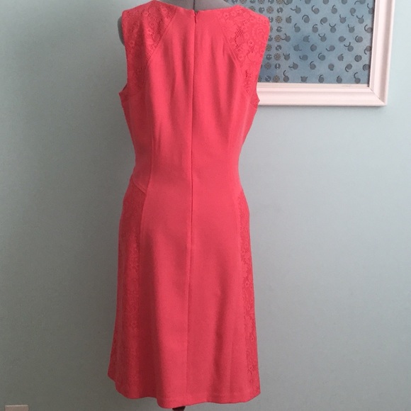 Adrianna Papell-Flamingo Pink Sleeveless Dress - Picture 2 of 8